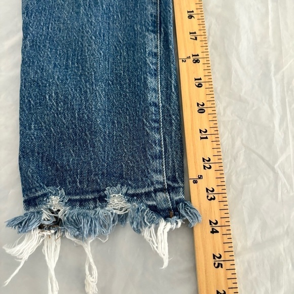 Madewell High Rise Slim Crop Boy Jean Raw Hem size 26 - Picture 2 of 7